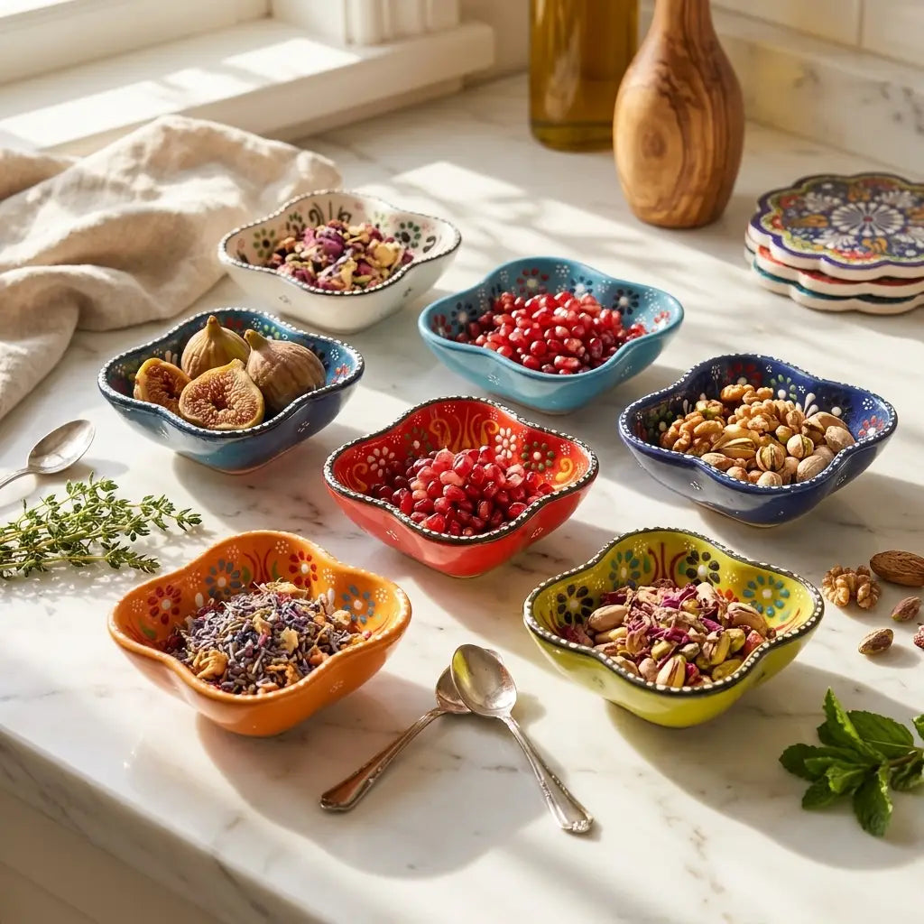Set of 6 - Clover Shape Turkish Ceramic Bowl