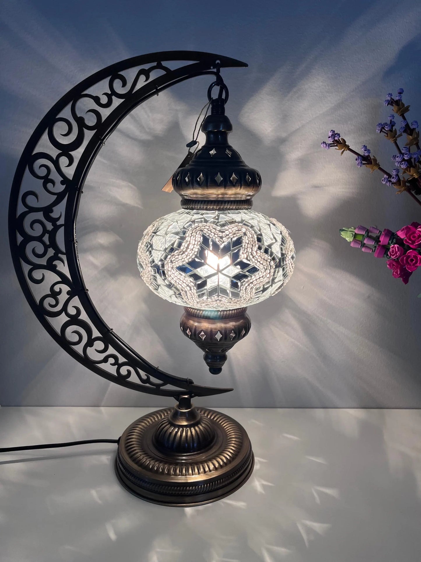 Turkish Mosaic Crescent Lamp