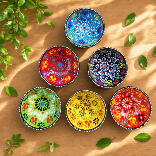 Set of 6 - Handpainted Turkish Mini Bowls