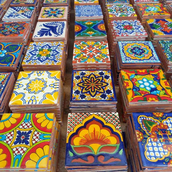 Handpainted Ceramic Tiles - 200 Pcs Assorted