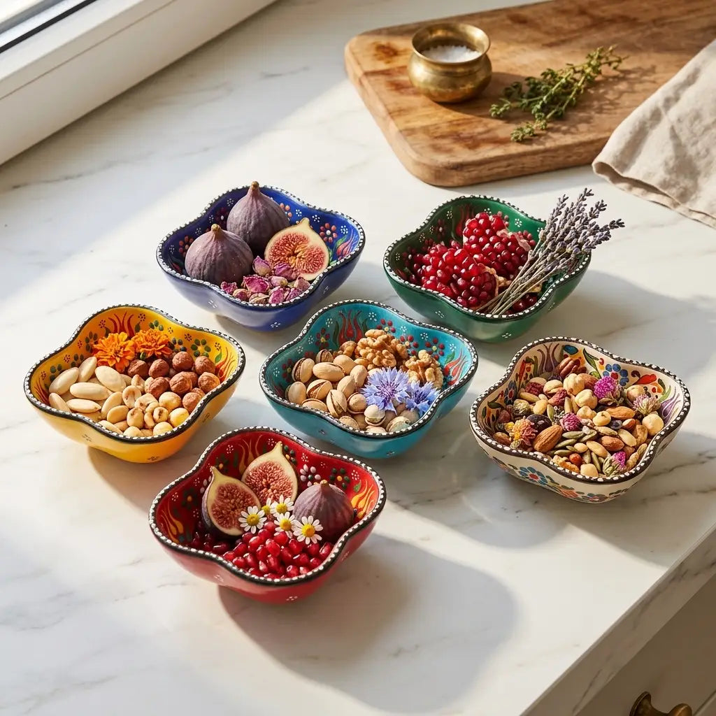 Set of 6 - Clover Shape Turkish Ceramic Bowl