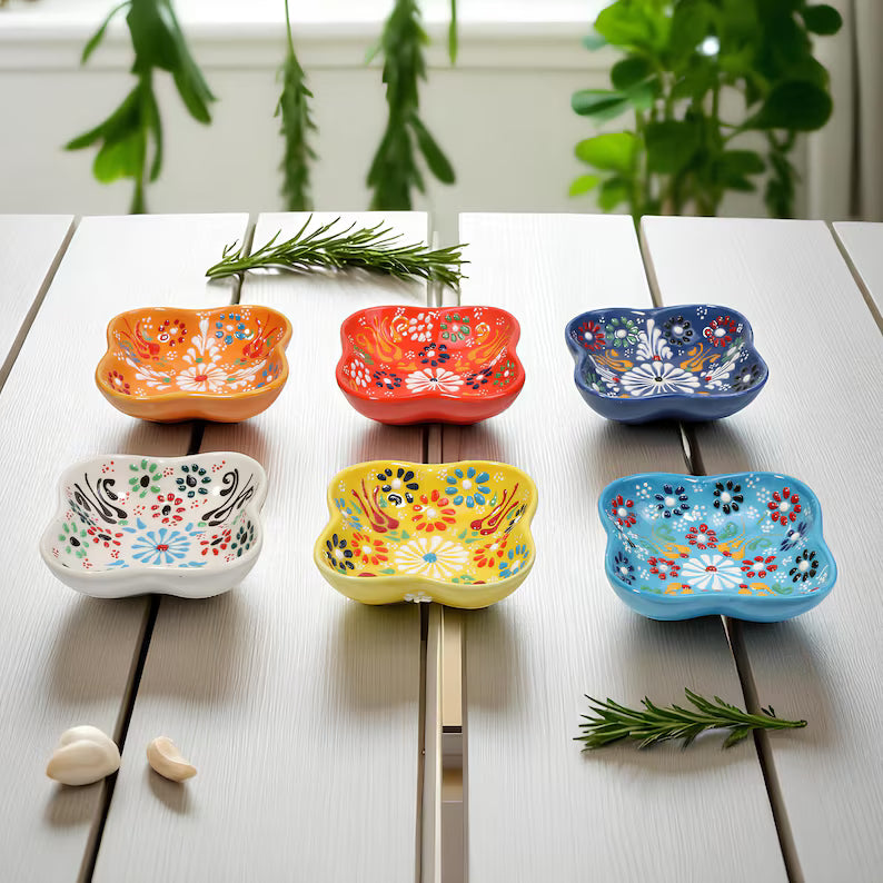 Set of 6 - Clover Shape Turkish Ceramic Bowl