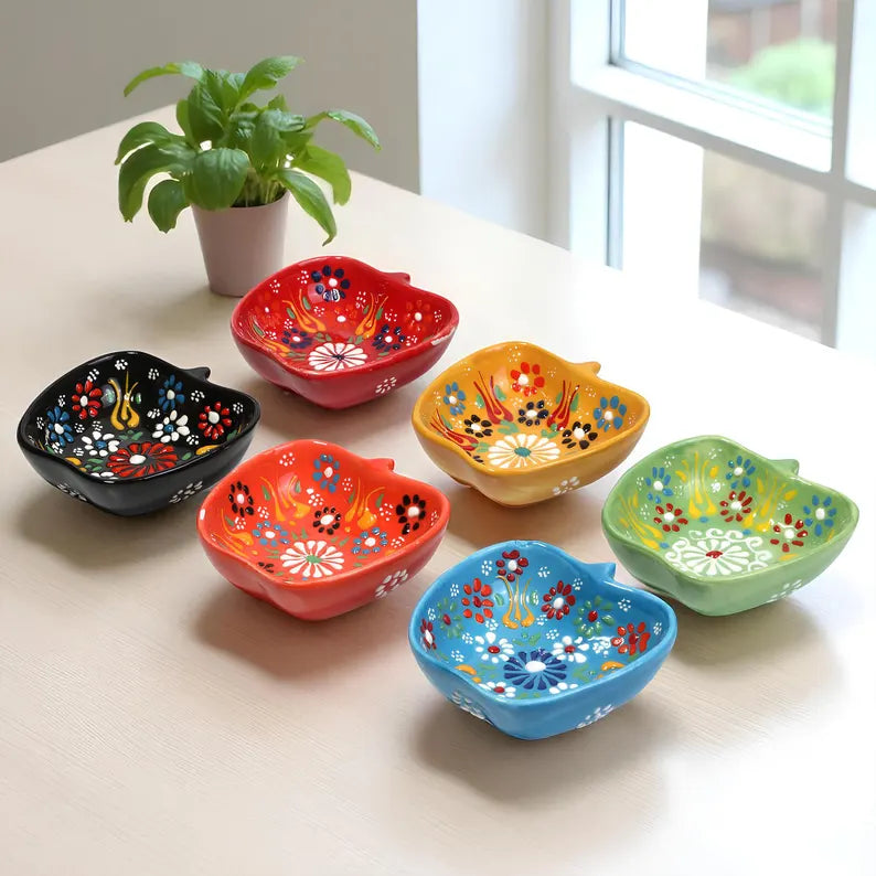 Set of 6 - Apple Shape Turkish Ceramic Bowl