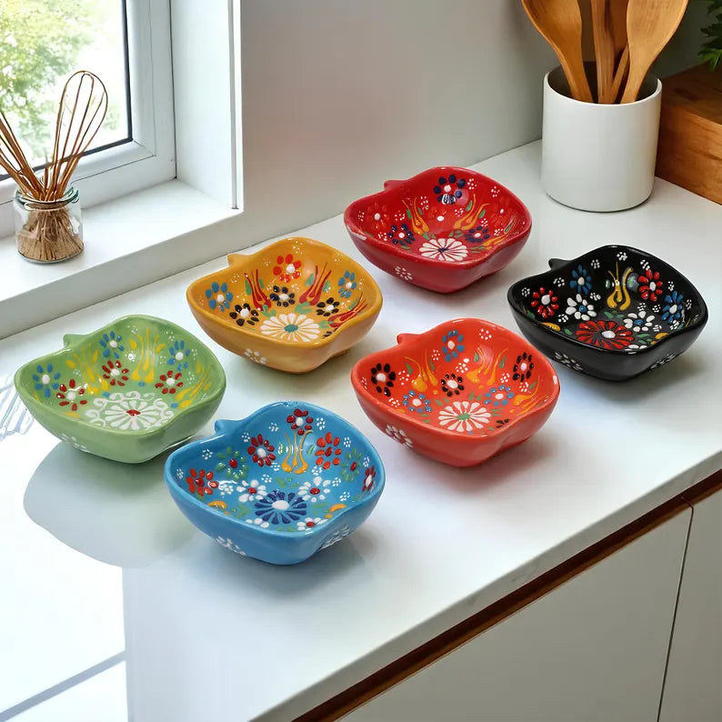 Set of 6 - Apple Shape Turkish Ceramic Bowl