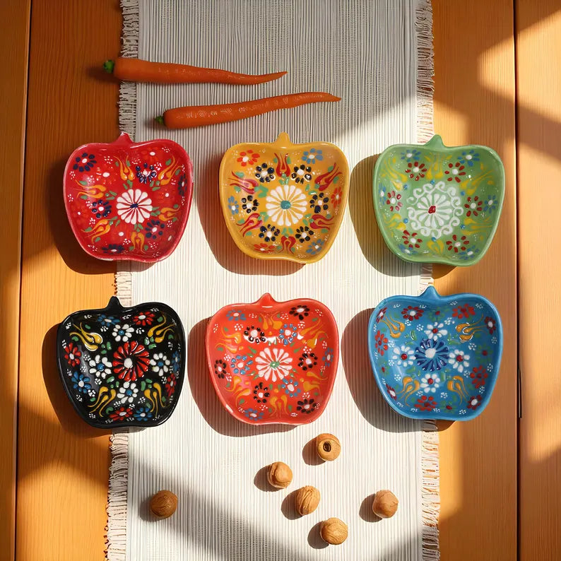 Set of 6 - Apple Shape Turkish Ceramic Bowl