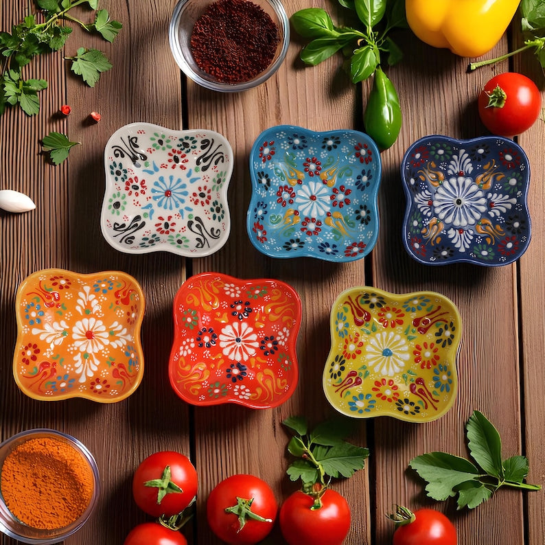 Set of 6 - Clover Shape Turkish Ceramic Bowl