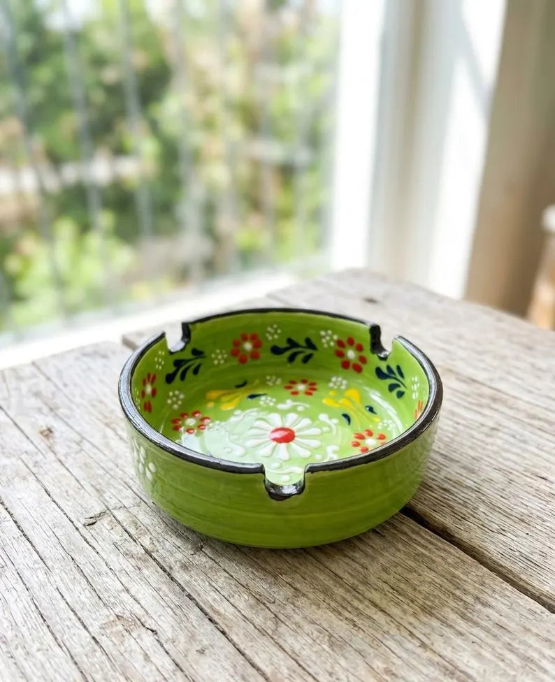 Turkish Hand-Painted 3.1" Ceramic Ashtrays